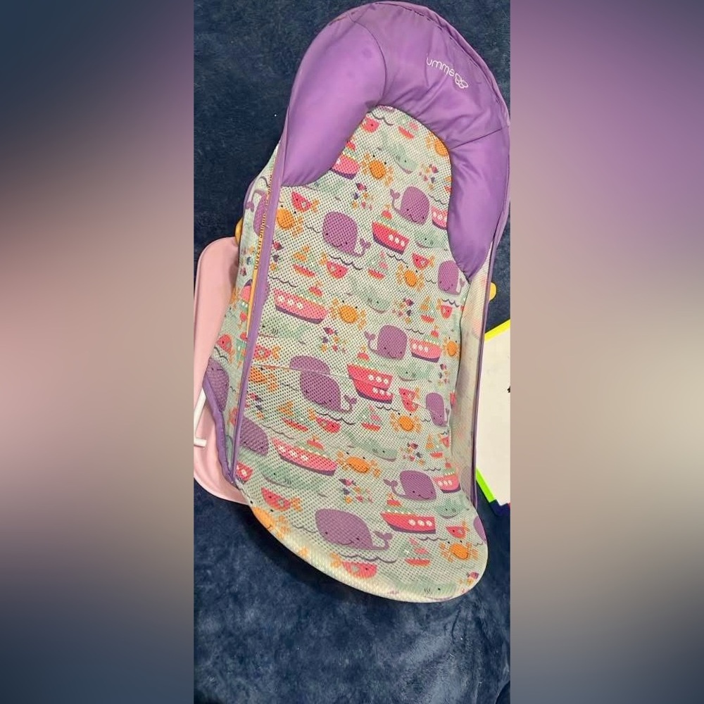 Colorful Whale Print baby bath seat